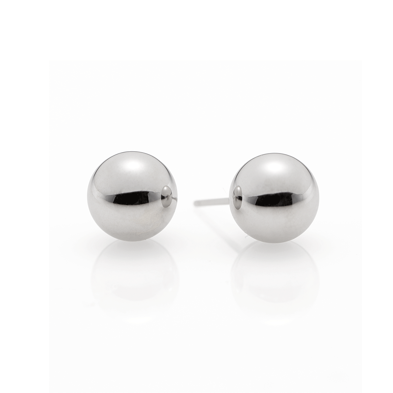 Classic 14k White Gold 8mm Ball Stud Earrings