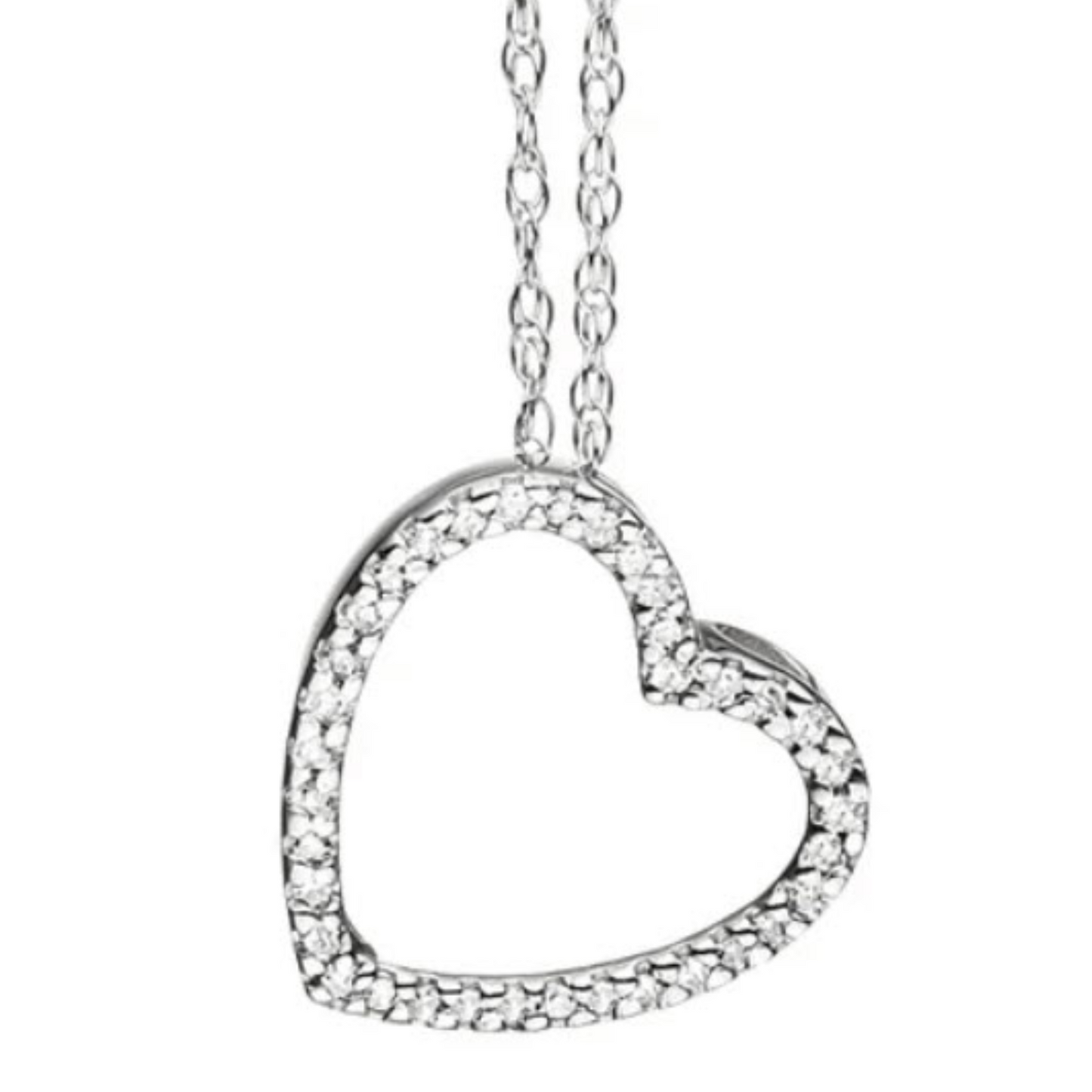 Classic 14k Gold and Diamond Heart Pendant