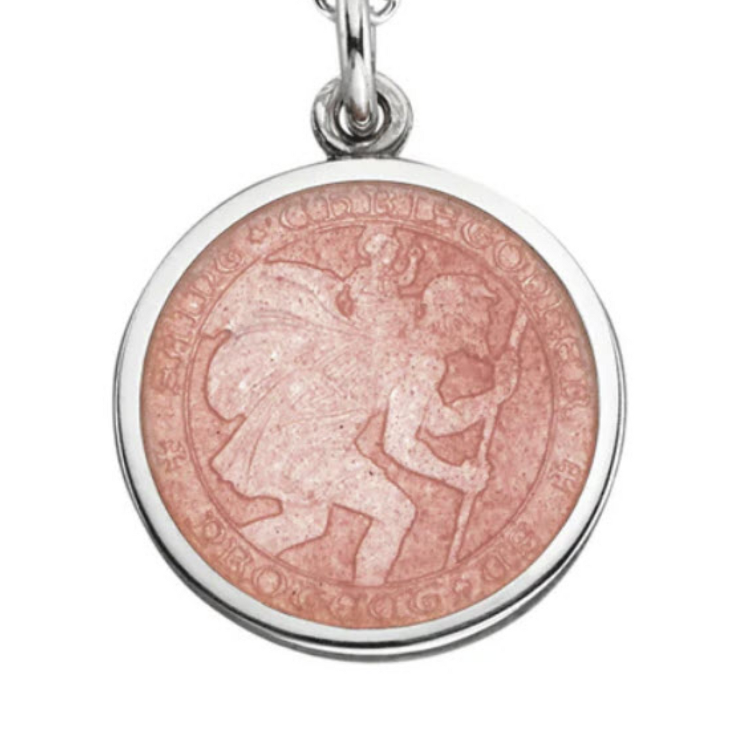 St. Christopher Pink Enamel Medal