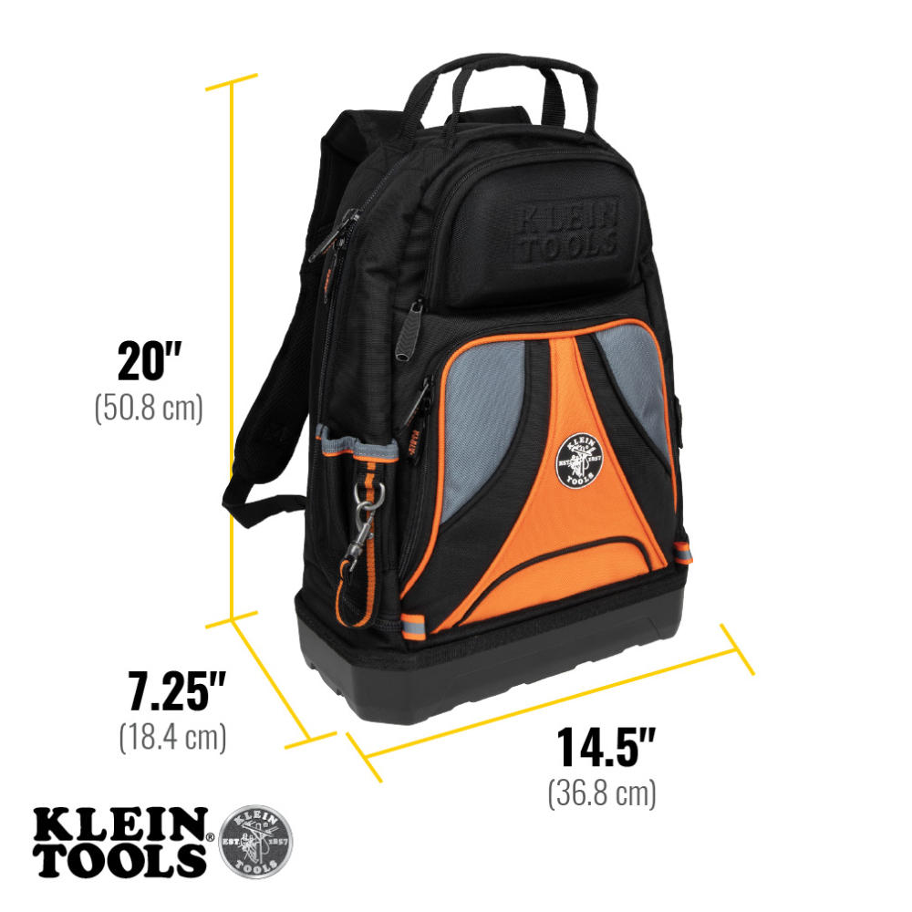 Tool Backpack 1680D Ballistic Weave 39 Pocket Black/Orange