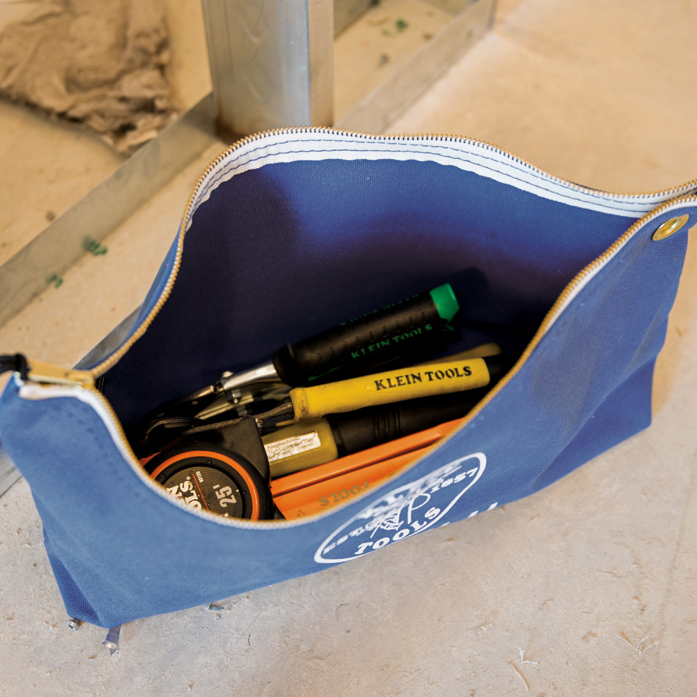 Zipper Bag Canvas Consumables Tool Pouch Blue