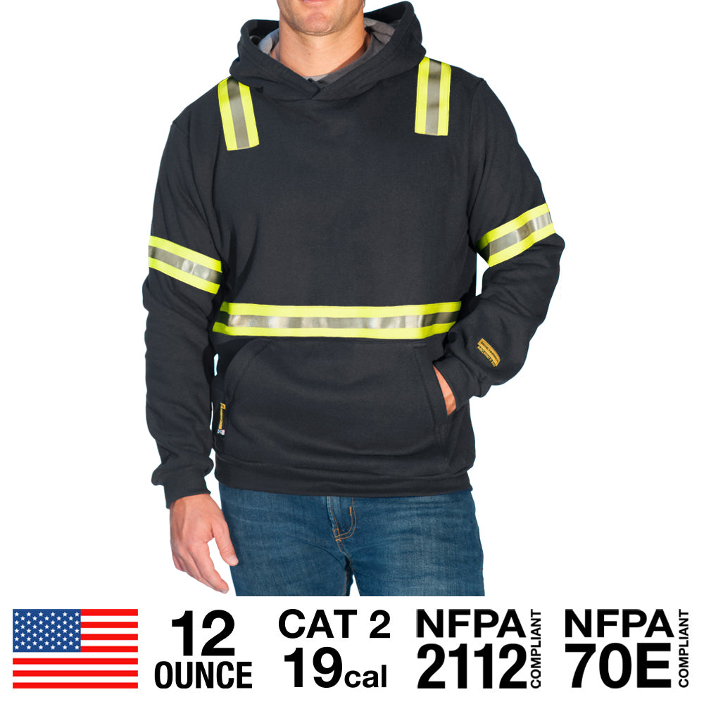 Black Enhanced Visibility Pullover FR Hoodie