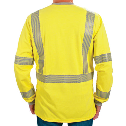 Oro Polartec Hi Visibility Flame Resistant Shirt with Segmented Striping