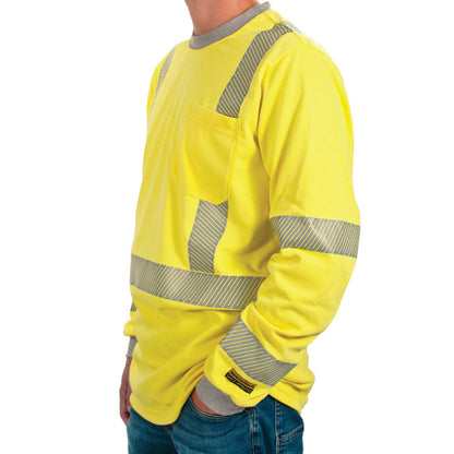 Oro Polartec Hi Visibility Flame Resistant Shirt with Segmented Striping