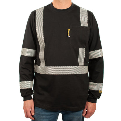 Enhanced Visibility FR Shirt with Silver Striping - X Pattern Back Striping