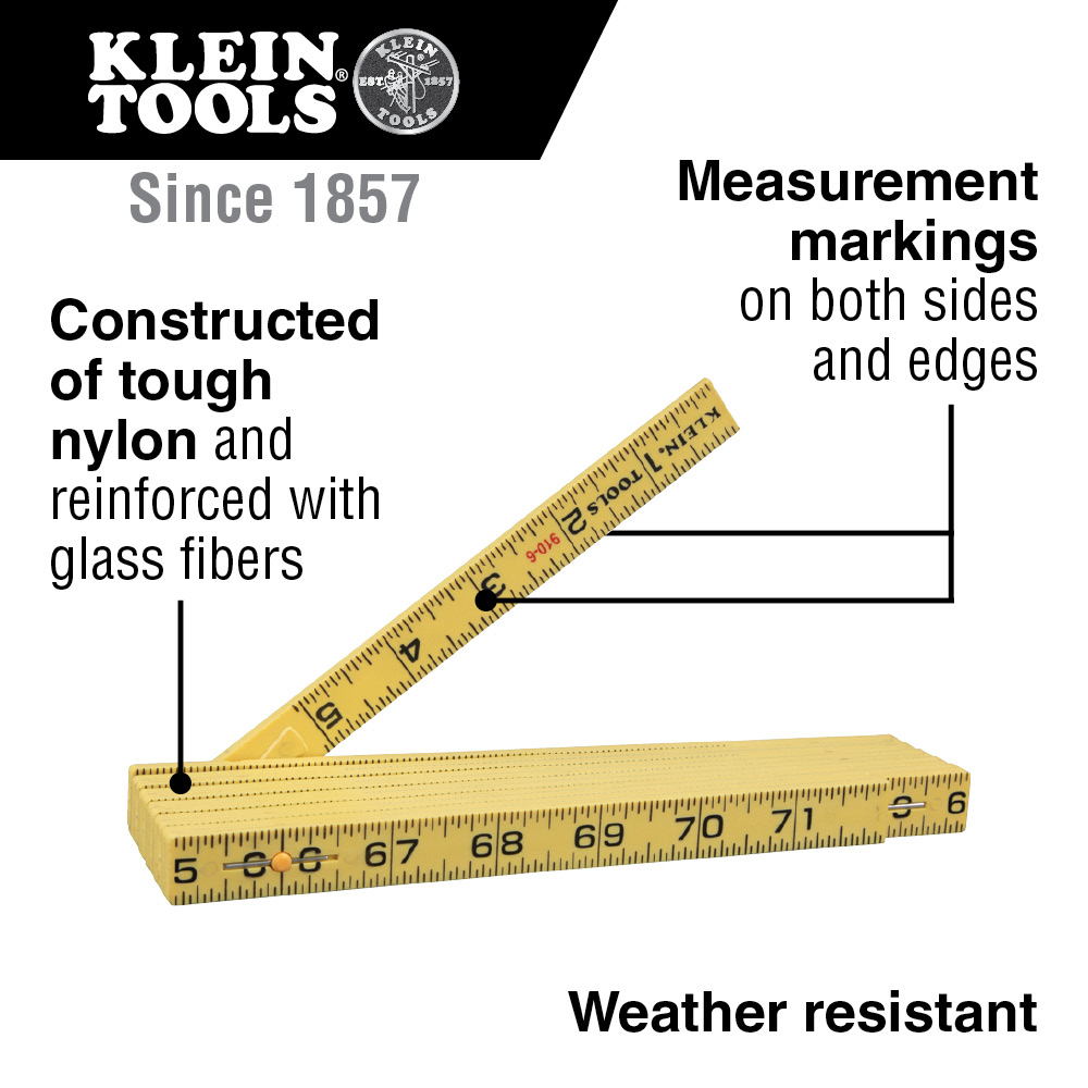 Fiberglass Folding Rule 6' Inside Reading