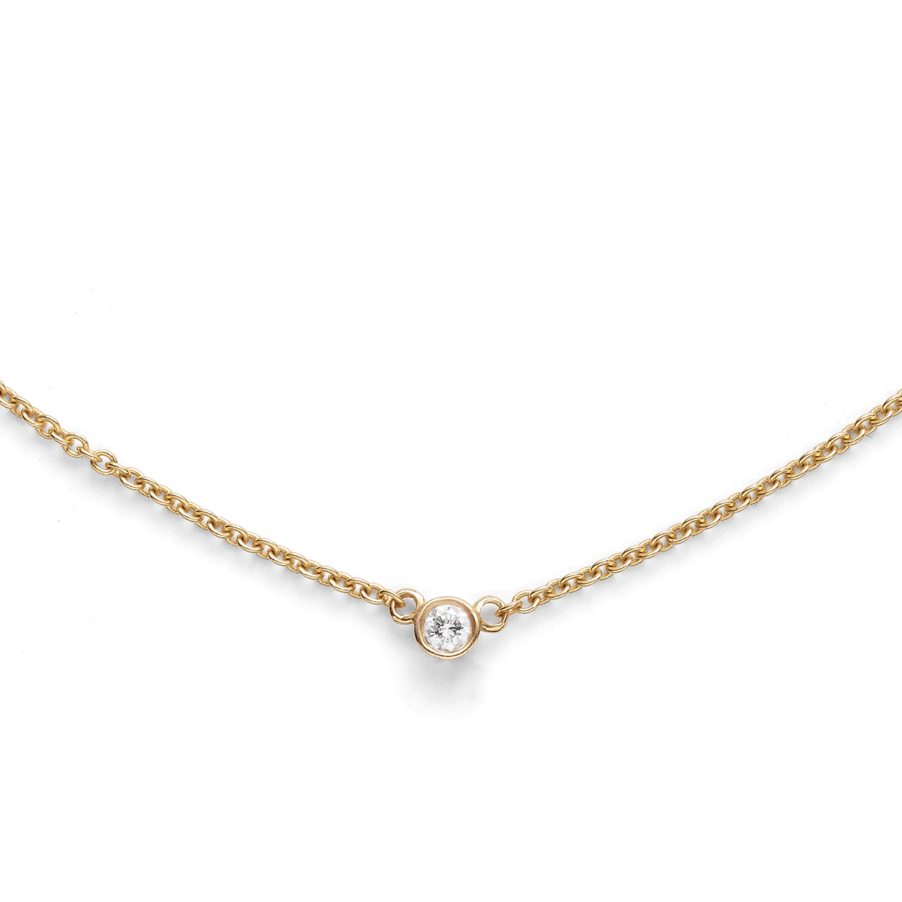 Classic 14k Yellow Gold and Diamond Bezel Pendant