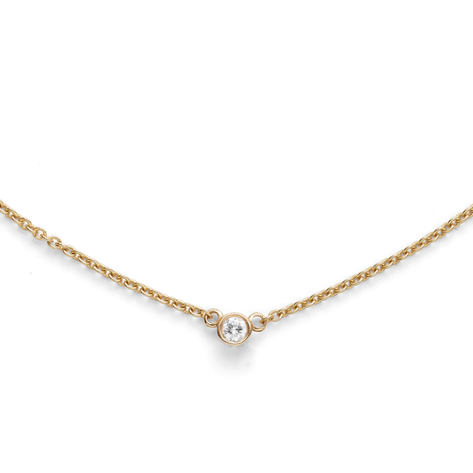 Classic 14k Yellow Gold and Diamond Bezel Pendant