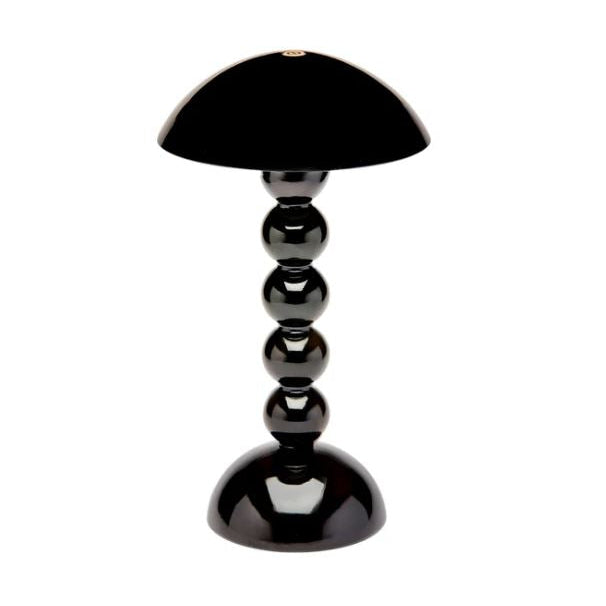 Black Lacquer Rechargeable Bobbin LED Lamp