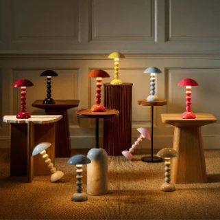 Black Lacquer Rechargeable Bobbin LED Lamp
