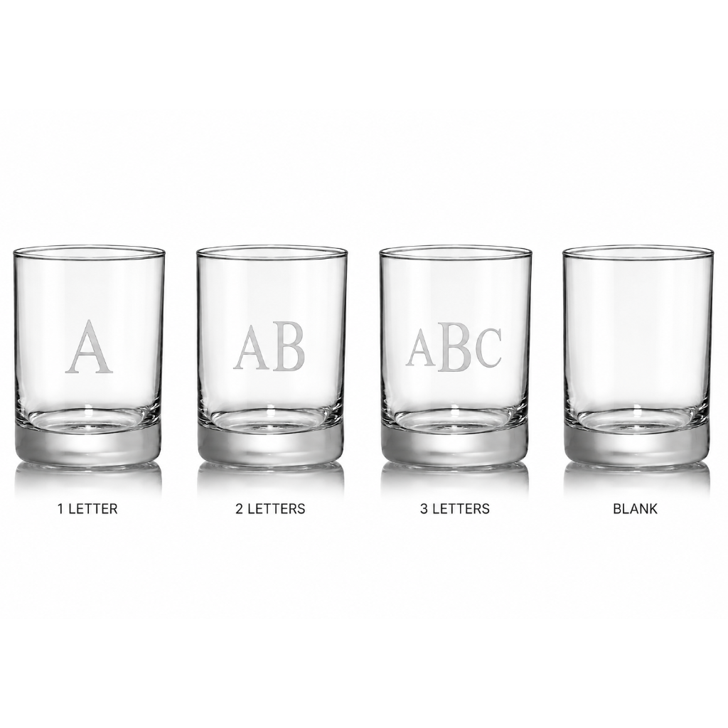 Personalized Glass Double Old Fashion Set of 4