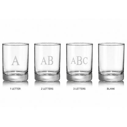 Personalized Glass Double Old Fashion Set of 4