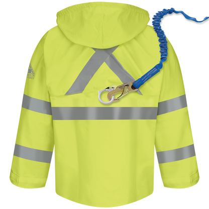 Men's FR Hi-Visibility Rain Jacket with Hood