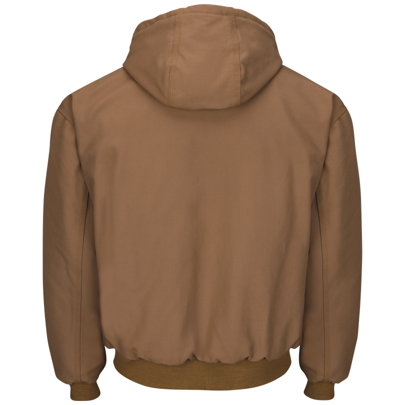 Men's Heavyweight FR Insulated Brown Duck Hooded Jacket