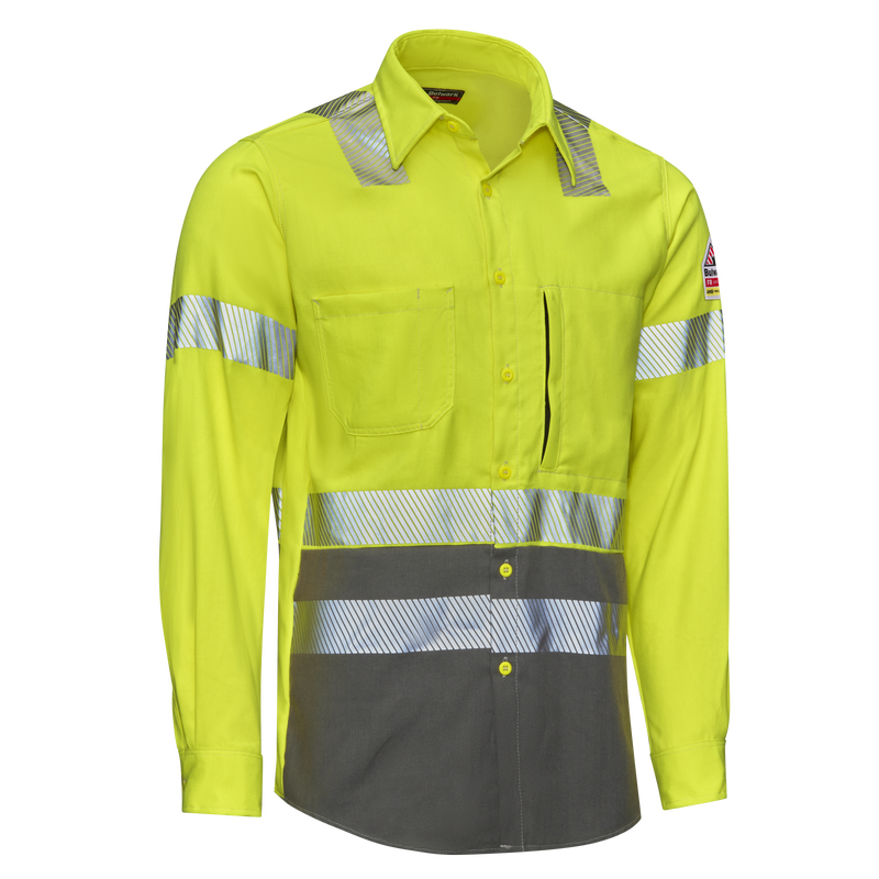 Men's Hi-Visibility Color Block Uniform Shirt