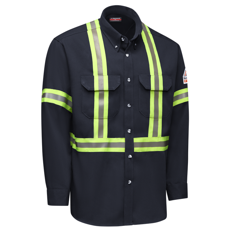 Men's Dress Uniform Shirt with Reflective Trim