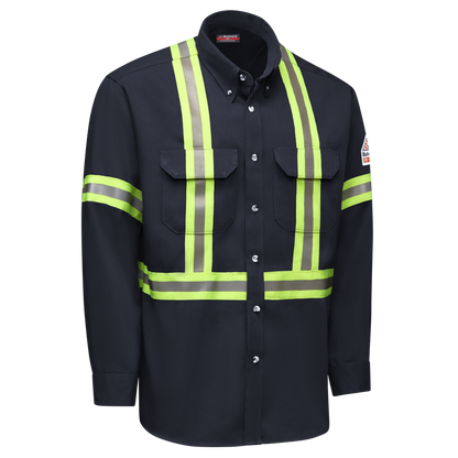 Men's Dress Uniform Shirt with Reflective Trim