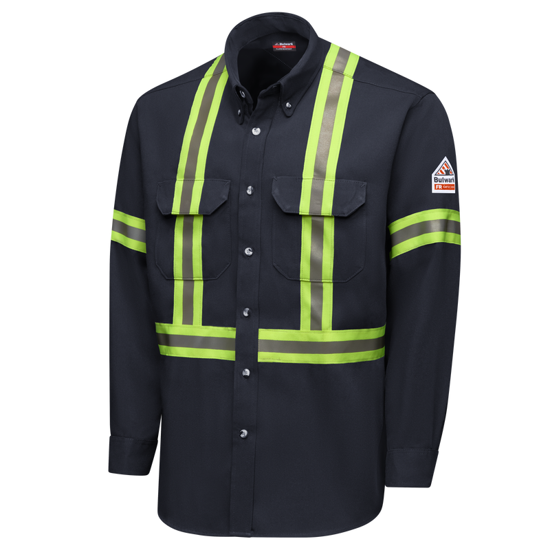 Men's Dress Uniform Shirt with Reflective Trim