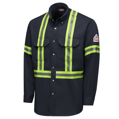 Men's Dress Uniform Shirt with Reflective Trim