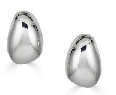 Sterling Silver Pebble Stud Earrings