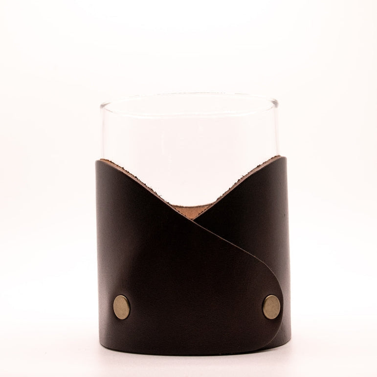 Leather Rocks Glass - Lineman