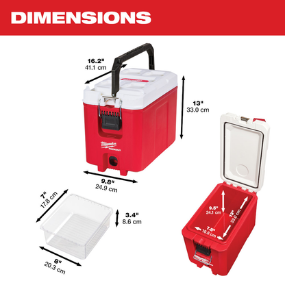PACKOut 16QT (4 Gallon) Compact Cooler 16QT (4 Gallon) Cooler Construction Cooler W Bottle Opener No Sweat Coolers Job Site Cooler Durable Cooler