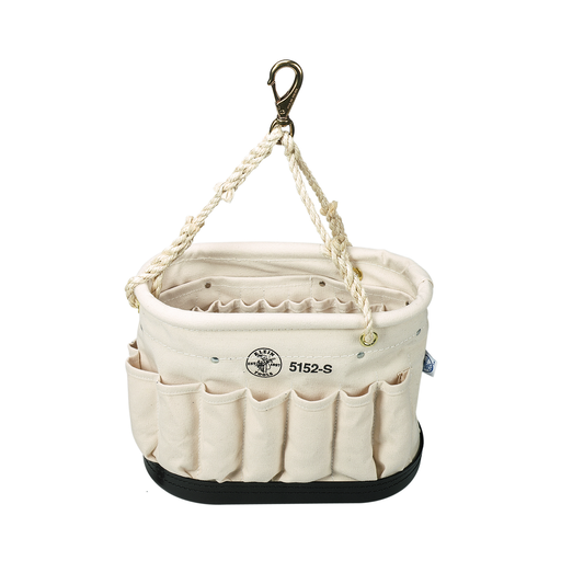 Canvas Bucket 41 Pocket Oval Bucket W Swivel Snap