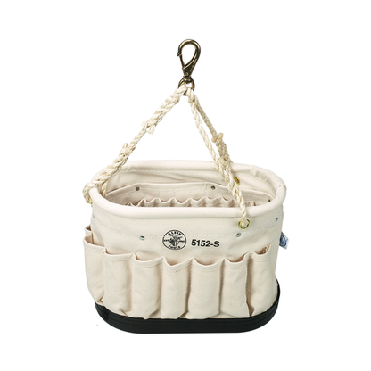 Canvas Bucket 41 Pocket Oval Bucket W Swivel Snap