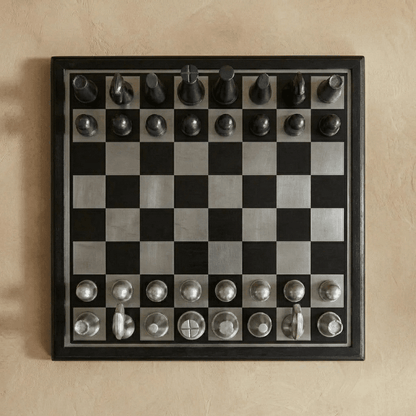 Art Deco Metallic Chess Set
