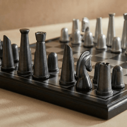 Art Deco Metallic Chess Set