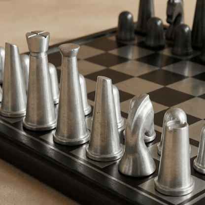 Art Deco Metallic Chess Set