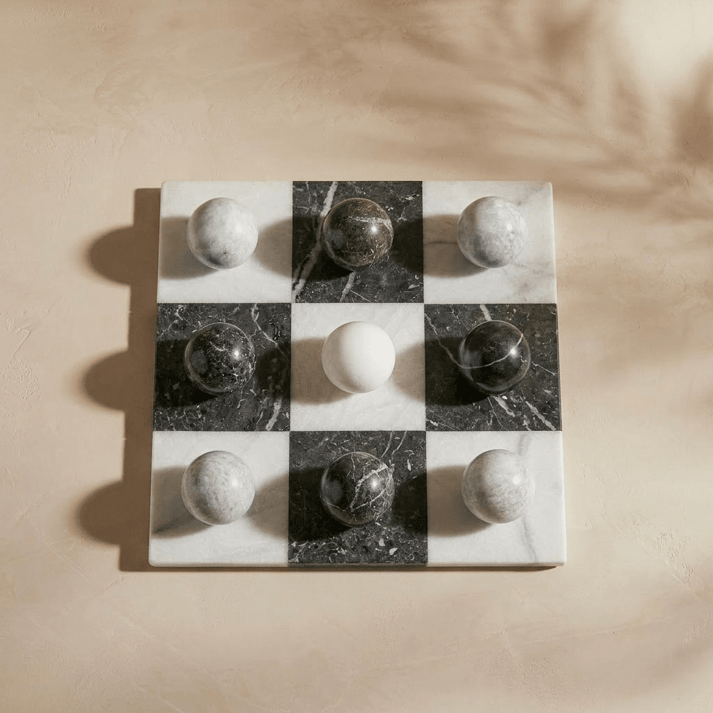 Italian Marble Tic Tac Toe Set