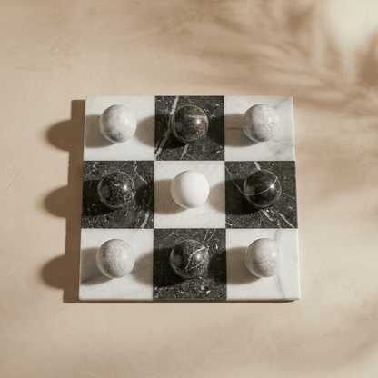 Italian Marble Tic Tac Toe Set