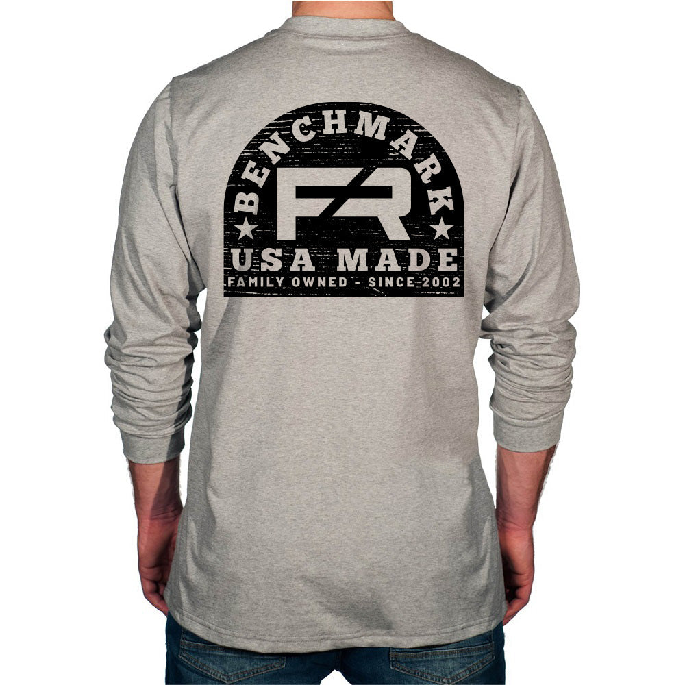 Wood Stamp Flame Resistant Long Sleeve Shirt