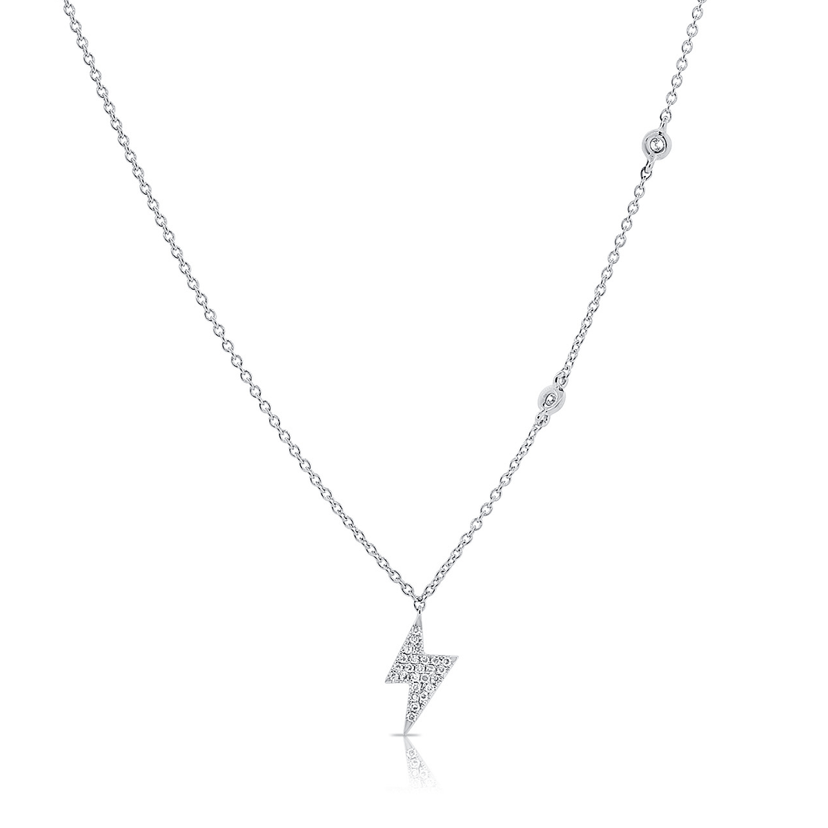 14k Gold and Diamond .13 Total Weight Lightning Bolt Pendant