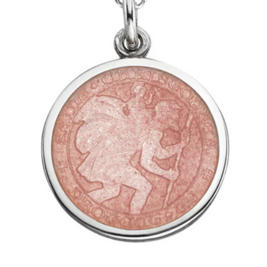 St. Christopher Pink Enamel Medal