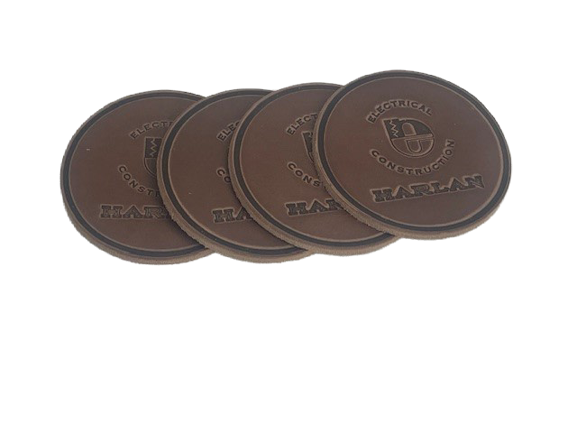 Leather custom coasters