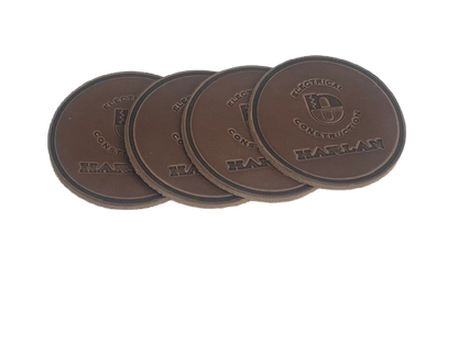 Leather custom coasters