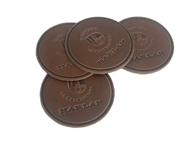 Leather custom coasters