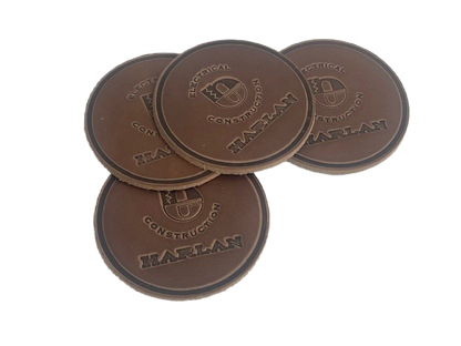 Leather custom coasters