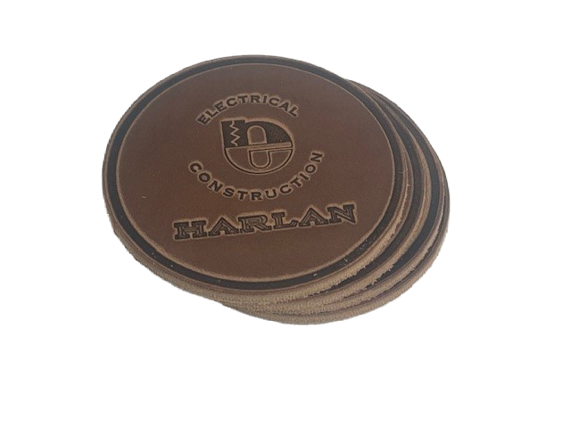 Leather custom coasters
