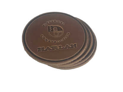 Leather custom coasters